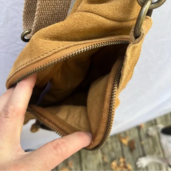 Free People Hudson sling bag.  Tan Suede Belt Bag - Picture 7 of 10